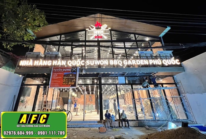 Thi công bảng hiệu quảng cáo nhà hàng Hàn Quốc tại Phú Quốc